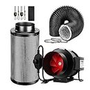 VIVOSUN 6 Inch 390 CFM Inline Fan with Speed Controller, 6 Inch Carbon Filter and 8 Feet of Ducting Kit for Grow Tent Ventilation