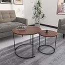 DECOWORLD || Premium Coffee Table || Nesting Center Table for Living Room || Modern Furniture for Living Room|| Wooden Top Black Finish