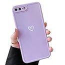 ZTOFERA Silicone Case Compatible with iPhone 8 Plus Case, iPhone 7 Plus Case, 5.5-Inch, Girls Cute Love Heart Pattern Protective Bumper Case Shockproof Phone Cover for iPhone 7 Plus/8 Plus, Purple