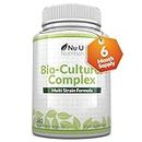 Bio-Cultures Probiotics - 180 High Strength Capsules - 6 Month Supply - Vegetarian Multi Strain - with Lactobacillus Acidophilus & Bifidobacterium - Nu U Nutrition
