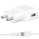 Fast Charger for Samsung Galaxy S7 S6 C5 C7 C8 (2016 J2 Ace J5 Prime J7 J7 Nxt, J7 Pro, J7 Max || Power Adapter Like Wall Charger || with 1 Meter Micro USB Charging Data Cable (2.4 Ampl, White)