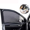 Universal Front Autofenster Sunshade - 2 Pack Atmungsaktives Netz Auto Seitenfensterschirm Sonnenschutz UV-Schutz für Fahrer Familie auf Vordersitz, Autovorhang Siehe Rückspiegel Passend (95%) Autos
