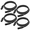 Gruolin 10ft DMX Cable, 4 Pack 3m DMX Light Cables DMX Wires, 3-Pin XLR Male to Female Stage Signal Cable with Metal Connectors for DMX512 Stage & DJ Lighting fixtures