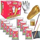 Khamasi casting kit for baby, 3d baby hand and foot casting kit, baby hand print and footprint kit, moulding clay Newborn Baby and Toddler Hand Foot Impression, baby foot printing kit, baby mould for hands and legs for Two Hands and Two Foot with One Extra molding Powder (for Under 9 Month Baby)