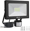CLY Security Lights Outdoor Motion Sensor 54W, Sensor Light IP66 Waterproof LED Floodlight with PIR, 6500K Cold White LED Outdoor Lights Mains Powered with Sensor for Backyard, Garden