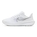 Nike Femme Air Zoom Pegasus 39 Women's Road Running Shoes, White/Metallic Silver-Pure Platinum, 40.5 EU