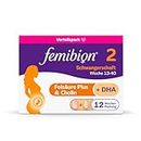 Femibion 2 Schwangerschaft, Tägliches Nahrungsergänzungsmittel für SSW 13-40, Mit Folsäure Plus(*3), Cholin, DHA, 12-Wochen-Pack, 2x 84 Stück