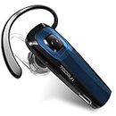 TOORUN Bluetooth Earpiece, M26 Bluetooth Headset Handsfree V5.0 Wireless Earpiece Headphone with Noise Reduction and Microphone Compatible for Android iPhone Cell Phone Laptop - Blue