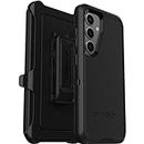 OtterBox Samsung Galaxy S24 Defender Series Case - BLACK, rugged & durable, with port protection, includes holster clip kickstand