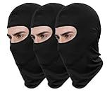 Pack of 3 Ski Mask Bandana Face Hat for Outdoor Airsoft Motorcycle Hood Helmet Balaclavas Headwear Black