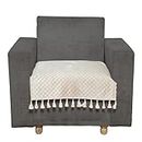 Fashion Throw Sofa Cover, Sofa Cover for Living Room, Sofa Slipcovers, Furniture Cover (Beige with Tassels, 1 Seater)