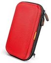 External Hard Drive Case - GLCON Shockproof EVA Carrying Case for WD My Passport Element Seagate Expansion Backup Toshiba 1TB 2TB 4TB - High Protection Portable Travel Electronic Power Bank Bag (Red)