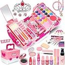 Kids Makeup Sets For Girls - Washable Make Up Starter Kit, Real Makeup Childrens Princess Pretend Play Games Toys Presents, Little Girl Birthday Gifts Set For Age 3 4 5 6 7 8 9 10 11 12 Year Old