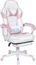 Gaming Chair, Computer Chair for Girls with Footrest and Massage Lumbar Pillow, 