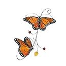 Suncatcher for Window, 2 Butterfly Stained Glass Window Suncatcher Hanging Colorful Pendant Ornament Sun Catchers Indoor Window Home Garden Christmas Party Wedding Decoratio (Yellow)