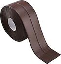 Turbid Adhesive Tape - Waterproof Caulk Strip for Kitchen, Bathroom, Shower, Toilet, Sink, Gas Stove, Wall Corner - 1.5 IN x 5 Ft - Ideal Gap Filler for Walls and Joints (Brown)