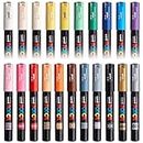 Posca PC-1M Paint Art Marker Pens - Fabric Glass Metal Pen - Full Range Set of all 21 Colours