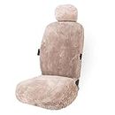 ZONETECH Car Seat Covers Full Set,Sheepskin Winter Wool Auto Accessories for All Season Protection of Your Seats,Include Front&Rear Seat Cover (Mocha, 1- Pack)