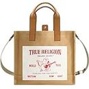 True Religion Tote, Women's Medium Travel Shoulder Bag with Adjustable Strap, Tan