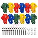 Shopster Extra Large Rock Pack of 12 pc Climbing Holds/ Climbing Stone for DIY Children Playground Wall /Wood Block (Big Size) for Kids & Adults,Multi Color