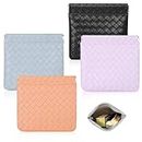 MAYCREATE® 4Pcs Small Makeup Pouch Small Pouches Makeup Bag Mini PU Leather Cosmetic Bag Weave Makeup Pouches for Women Pocket Purse for Coin Lipstick Jewelry Organizer