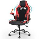 Actask Gaming Chair, Ergonomic Design Computer Chair, Swivel Heavy Duty Chair with Cushion and 90-105 degree adjustment of Reclining Back Support,Red