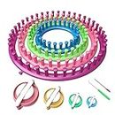 Readaeer Round Knitting Looms Set Craft Kit Tool with Hook Needle and Pompom Maker