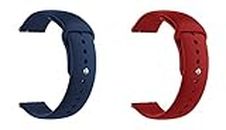 ONE ECHELON Quick Release Watch Band Compatible With Moto 360 2nd Gen Men's 42mm Silicone Watch Strap with Button Lock, Pack of 2 (Blue and Red)