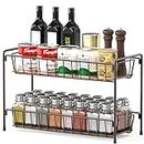 SimpleHouseware 2-Tier Spice Shelf, Kitchen Spice Rack Organiser, Bronze