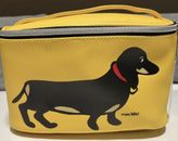 Marc Tetro Large Yellow Dachshund Lined Travel Train Case Bag 8.5” X 5.5”