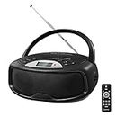 Gelielim Portable CD Player Bluetooth Boombox, FM Radio with Remote, Karaoke, Playback CD/MP3, Front Aux-in Port, Headphone Jack, Tiny Body, LCD Display, Supported AC/DC