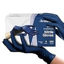 Navy Nitrile Disposable Gloves Small, 100 Count - Powder and Latex Free Medical Gloves - 3 Mil Surgical Gloves - Food Safe Gloves