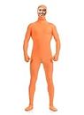 DreamHigh DH Men's Women's Lycra Spandex Full Body Costume Zentai Suit-Open Face Orange L