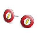 GRAPHICS & MORE The Flash Lightning Bolt Logo Novelty Silver Plated Stud Earrings