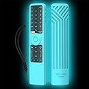 Sikai Coque en silicone compatible avec télécommande XIAOMI MI TV P1/P1E/Q1/Q1E/A2 Bluetooth Voice Remote XMRM-19 Coque Télécommande Cover pour XIAOMI Smart TV A2 Télécommande-Bleu Fluorescent