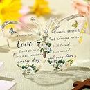 Bucherry Sympathy Gifts Memorial Bereavement Gifts Acrylic Butterfly Loss of a Mother Sympathy Gifts Remembrance in Memory of Loved Gifts Loss of Father Husband Condolences Gift for Loss(Flower)
