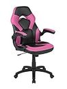 Flash Furniture X10 Gaming Chair Racing Office Ergonomic Computer PC Adjustable Swivel Chair with Flip-Up Arms, Pink/Black LeatherSoft