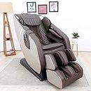 KosmoCare Leather Zero Gravity Full Body Massage Chair With Voice Control | Body Massager Machine For Stress Relief | Recliner Chair For Pain Relief With Air Pressure L-Track Stretch, Brown
