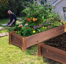 Large Raised Garden Bed Pine Wood Planter Box Kit for Vegetables Herbs Flowers