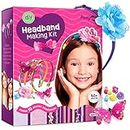 Headband Making Kit for Girls - Make Your Own Fashion Headbands for Kids - DIY Hair Accessories Set - Arts & Crafts Gift for Ages 5-12 Year Old Girl - Little Children's Art & Craft Gifts