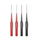 Cleqee 4PCS Automotive Back Probe Pins, Multimeter Wire Piercing Test Probes with 4mm Jack Socket, 0.7mm Needle 30V/10A for Small IC Pins Electronic Testing