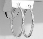 1.5" Inside Out Diamonique CZ Hoop Earrings Anti-Tarnish 925 Sterling Silver QVC