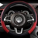 for Jeep Wrangler Rubicon Patriot 2006-2017, Leather Car Steering Wheel Coversteering Wheel Braid Auto Interior Accessories