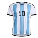 Sports Soccer Boys Football Team Jersey Argentina Messi 10 Home Jersey T-Shirt 2023 (Kids,Boys,Men)(12-13Years) Multicolour