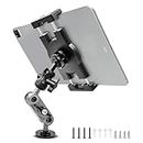 PORFORTOP Aluminum Heavy Duty Drill Base Tablet Holder Car Mount Dashboard, 360° Adjustable 2-Stage Stand for 4.7-12.9" iPad Pro/Air/Mini/Samsung Galaxy Tab, for Car Truck Wall Desk Commercial Vehicle