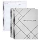 2 Pack Meeting Notebooks for Office Notes, 80 Sheets, Spiral Bound, 8.5 x 11 in