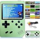 NewYeeca Handheld Game Console - Portable Retro Game Console,Classic FC Games, 1020mAh Rechargeable Battery, Support TV Connection & Two Player (500 in 1 Green)
