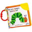 Let's Count Soft Book - World of Eric Carle the Very Hungry Caterpillar Baby on the Go Clip Teething Crinkle Soft Sensory Book for Babies, 5.25x5.25 Inch