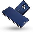 SkyTree Case for Samsung Galaxy A5 (2017), Ultra Fit Flip Folio Leather Case Cover with [Kickstand] [Card Slot] Magnetic Closure for Samsung Galaxy A5 (2017) - Blue