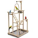 DALELEE 3-tier Wooden Parrot Playstand Bird Perch Stand w/ Feeder Wood in Brown | 31.5 H x 17.7 W x 12.2 D in | Wayfair DALELEE856